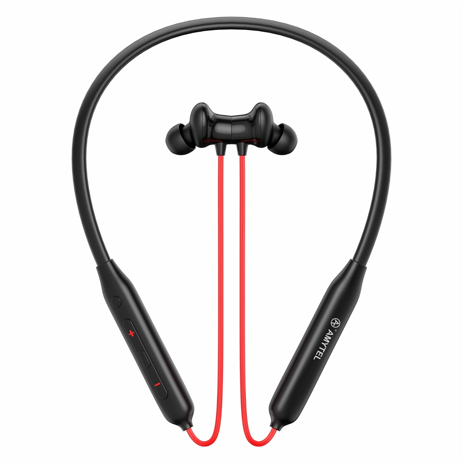 Amytel IPX5 Wireless Neckband Earphones with 25H Playtime & Magnetic Earbuds (Black)