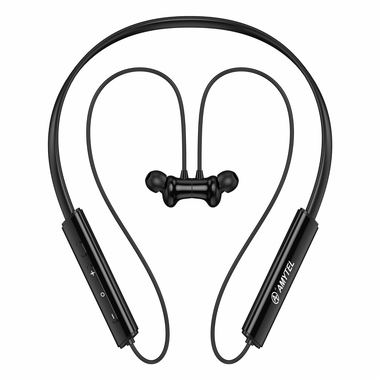 Amytel Buds Wireless Neckband Earphones with 40H Playtime, ANC & Low Latency (Black)