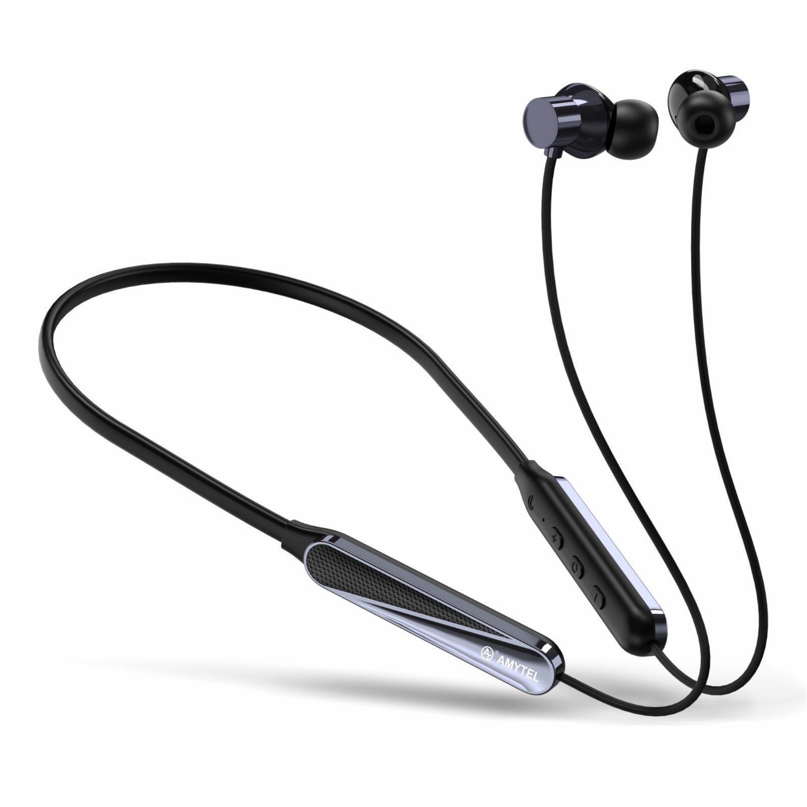 Amytel Dynamic-1 Wireless Neckband Earphones | Bluetooth v5.4 | Hybrid ANC | 38H Playtime (Black)