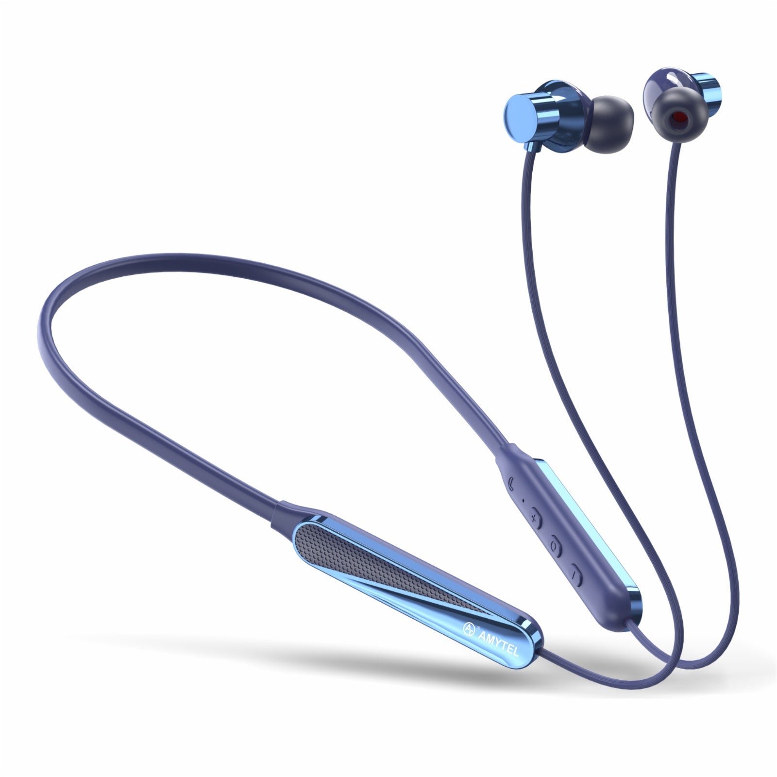 Amytel Dynamic-1 Wireless Neckband Earphones | Bluetooth v5.4 | Hybrid ANC | 38H Playtime (Dark Blue)