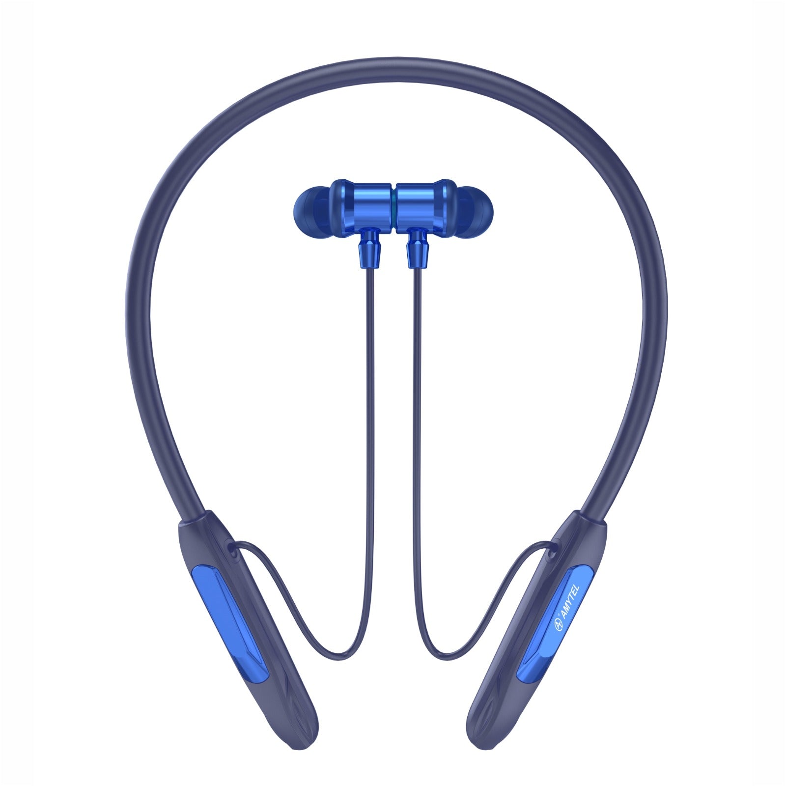 Amytel Ferrari Wireless Neckband Earphones | Bluetooth v5.3 | 40H Playtime | Gaming Mode | Voice Changer | IPX4 (Blue)