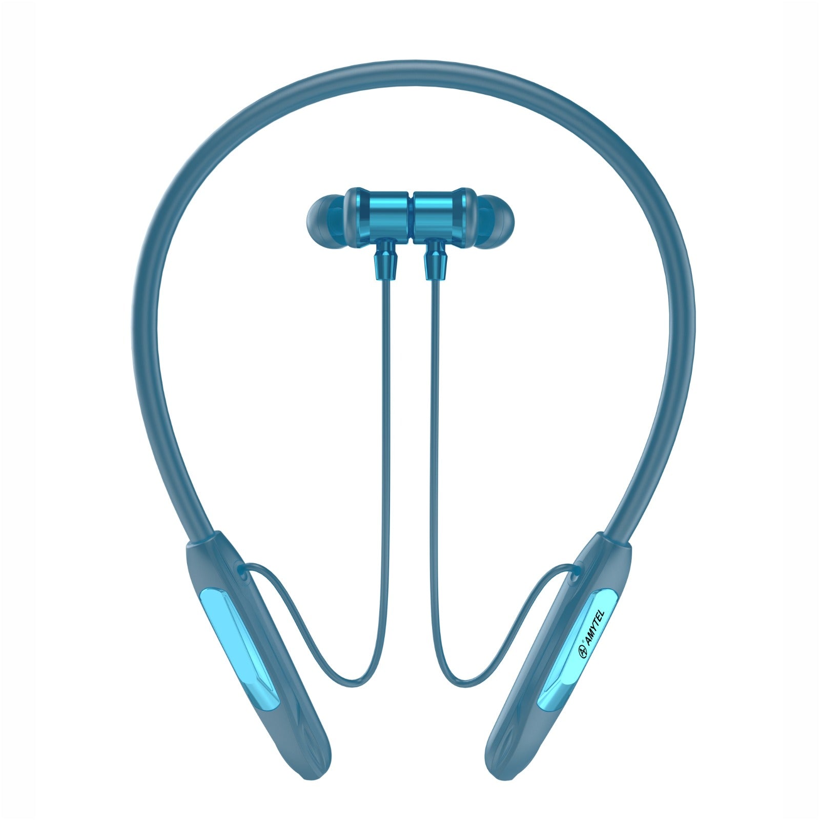 Amytel Ferrari Wireless Neckband Earphones | Bluetooth v5.3 | 40H Playtime | Gaming Mode | Voice Changer | IPX4 (Aqua)