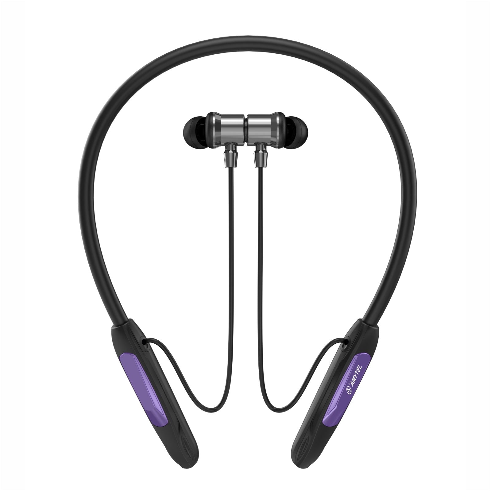 Amytel Ferrari Wireless Neckband Earphones | Bluetooth v5.3 | 40H Playtime | Gaming Mode | Voice Changer | IPX4 (Violet)