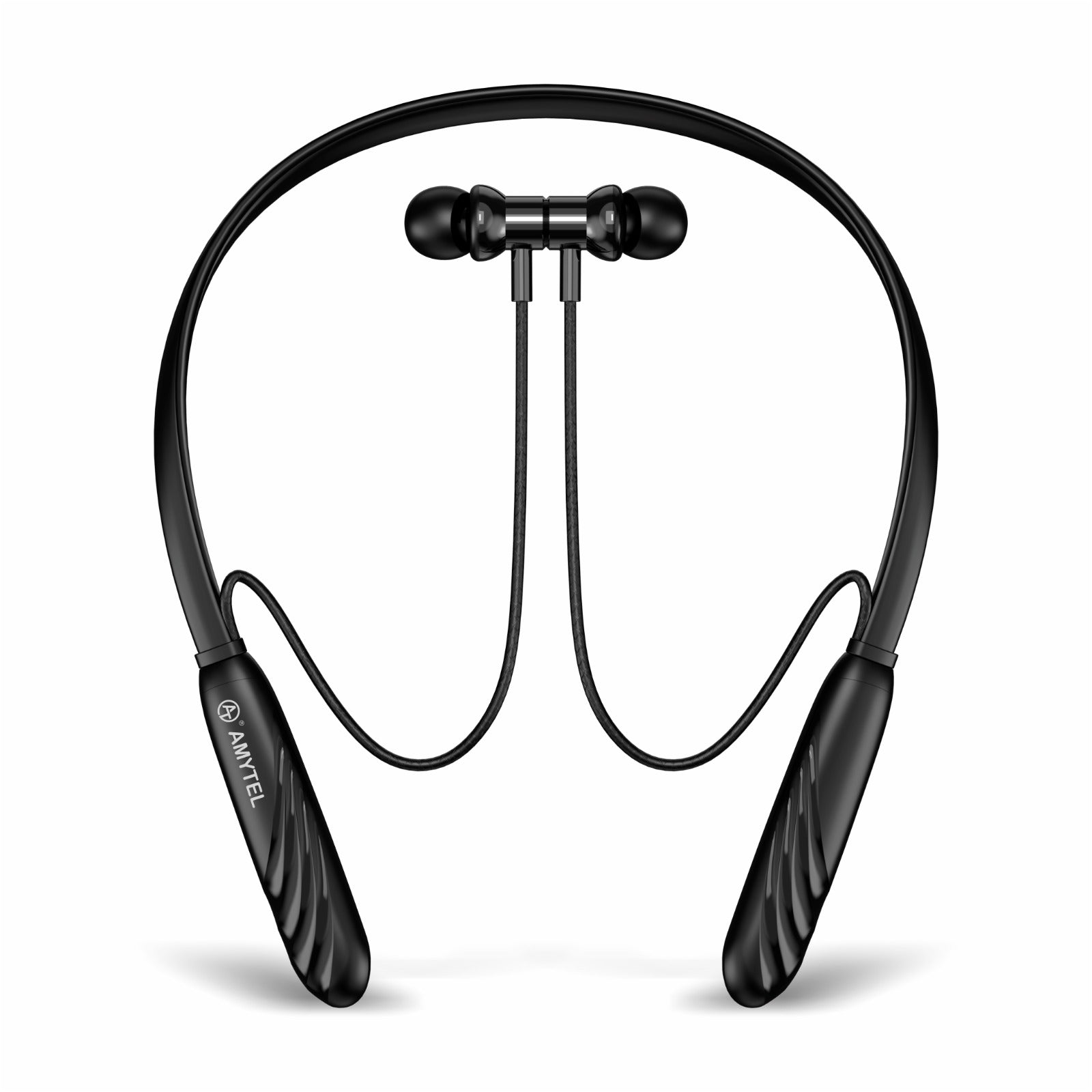 Amytel Sports 4 Wireless Neckband Earphones | Bluetooth v5.4 | 40H Playback | 13mm Dynamic Bass Driver | AI ENC | Dual Pairing | IPX4 Splash Resistant (Black)