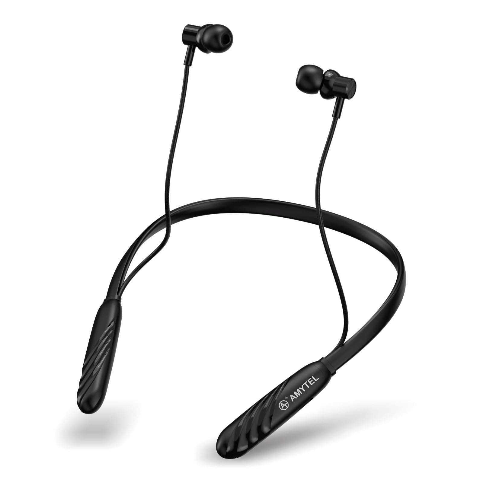 Amytel Sports 4 Wireless Neckband Earphones | Bluetooth v5.4 | 40H Playback | 13mm Dynamic Bass Driver | AI ENC | Dual Pairing | IPX4 Splash Resistant (Black)