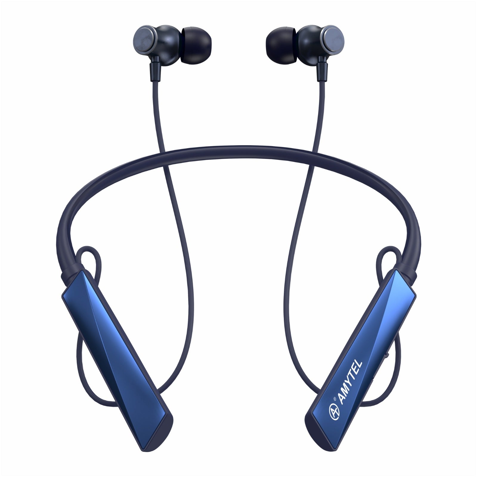 Amytel Luxury Wireless Neckband Earphones | Bluetooth v5.4 | 60H Playtime | 40ms Gaming Mode | Dual Device Pairing | Magnetic On/Off (Blue)