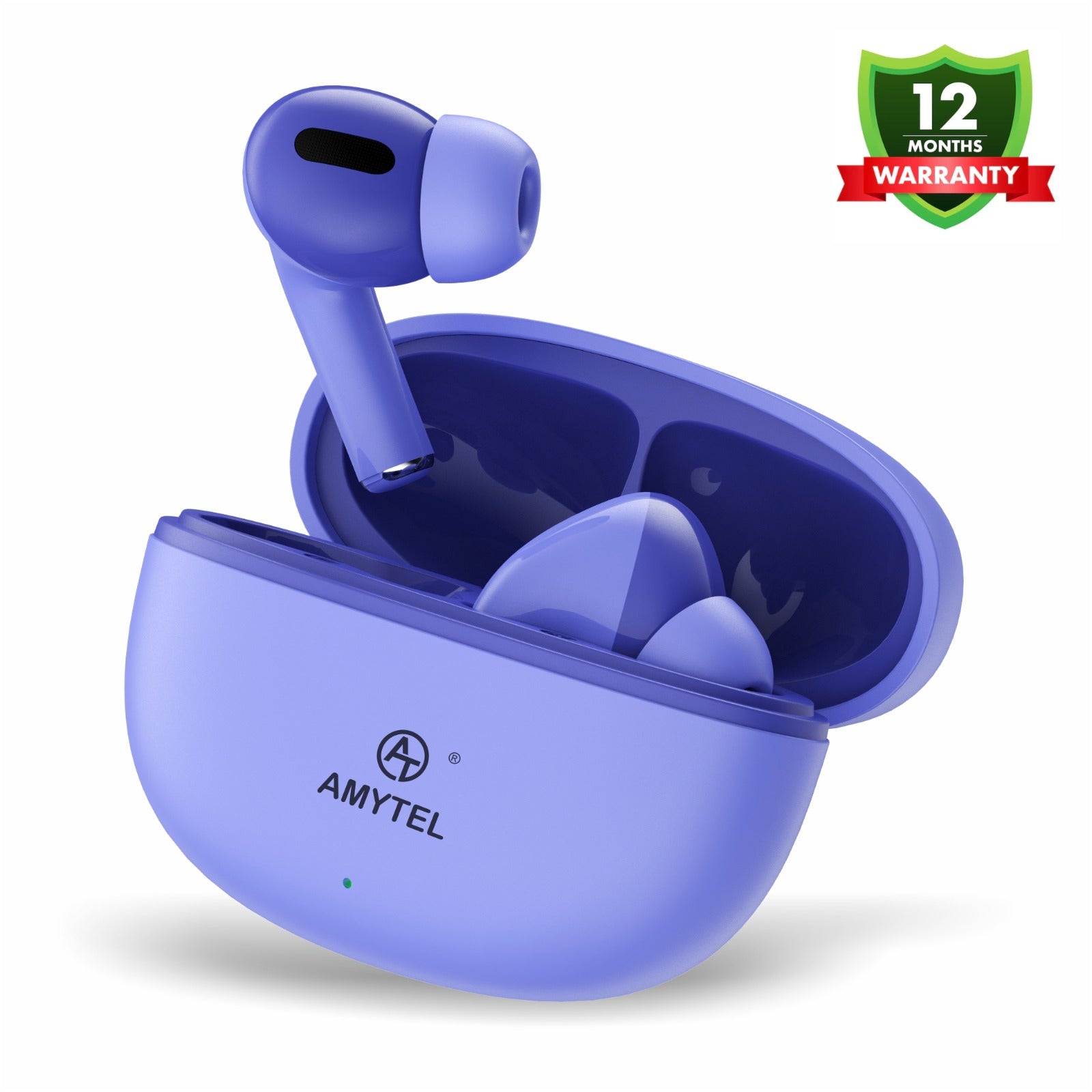 Amytel AeroPods V5.3 True Wireless Earbuds with 40H Playtime & Touch Controls (Violet)