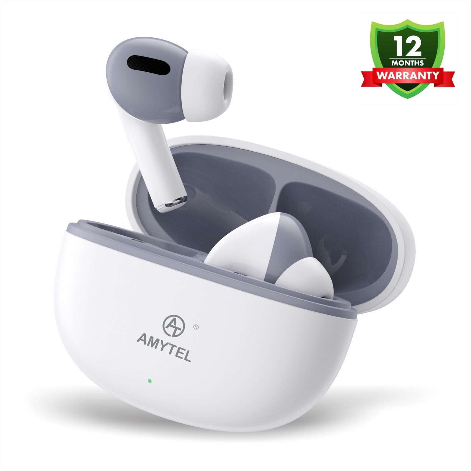 Amytel AeroPods V5.3 True Wireless Earbuds with 40H Playtime & Touch Controls (White)