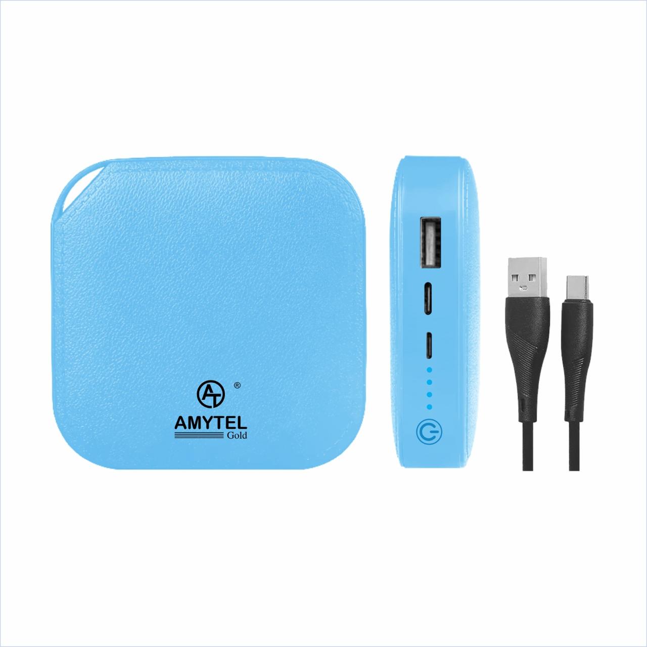 Amytel 10000mAh Mini Power Bank | 22.5W Fast Charging | PD 3.0 & QC 3.0 | Ultra-Compact Pocket Size | Type-C Input/Output | LED Battery Indicator | Compatible with Android & iPhone
