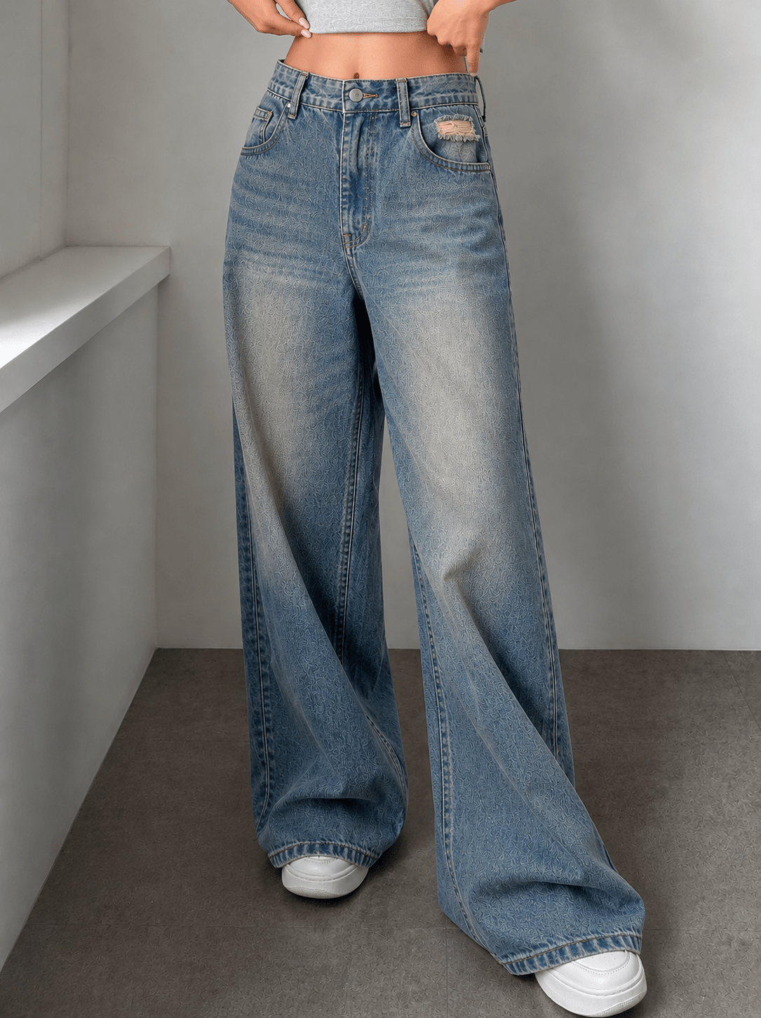 Cosmic Vintage Blue HighWaist Super Wide Leg Jeans