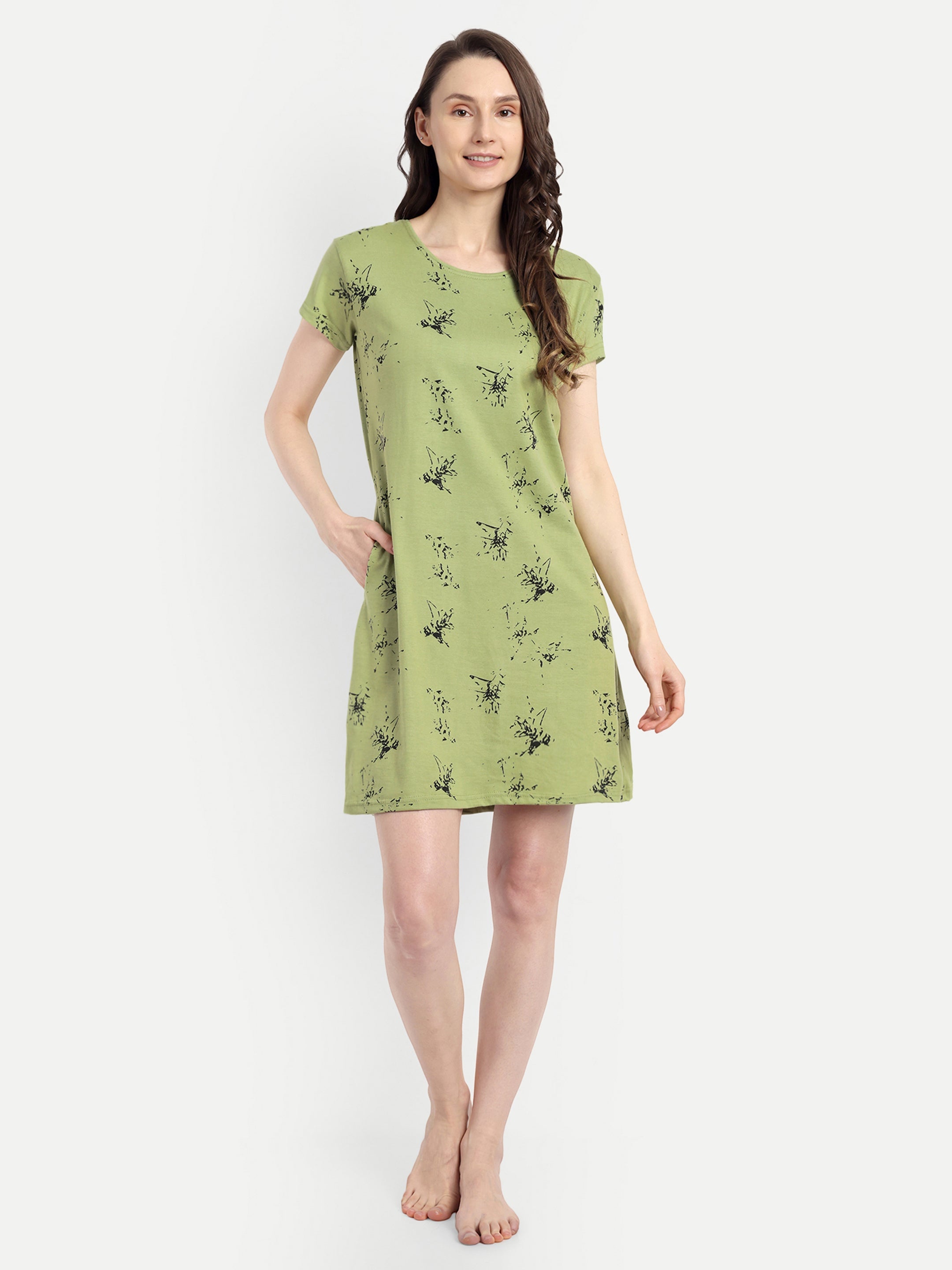 Women's Cotton Printed Night Dress (915)