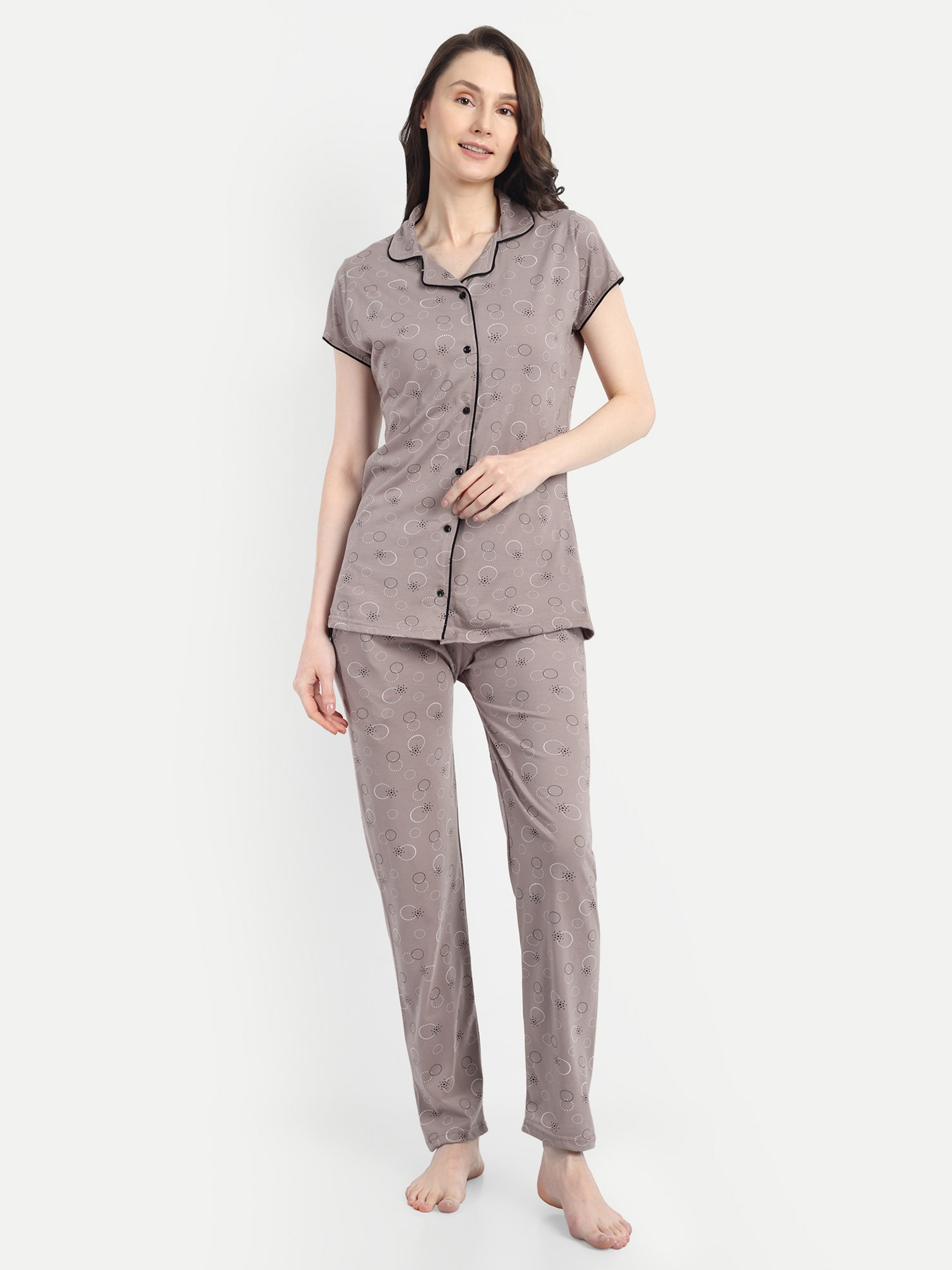 Women's Cotton circle Night Suit Set (918)