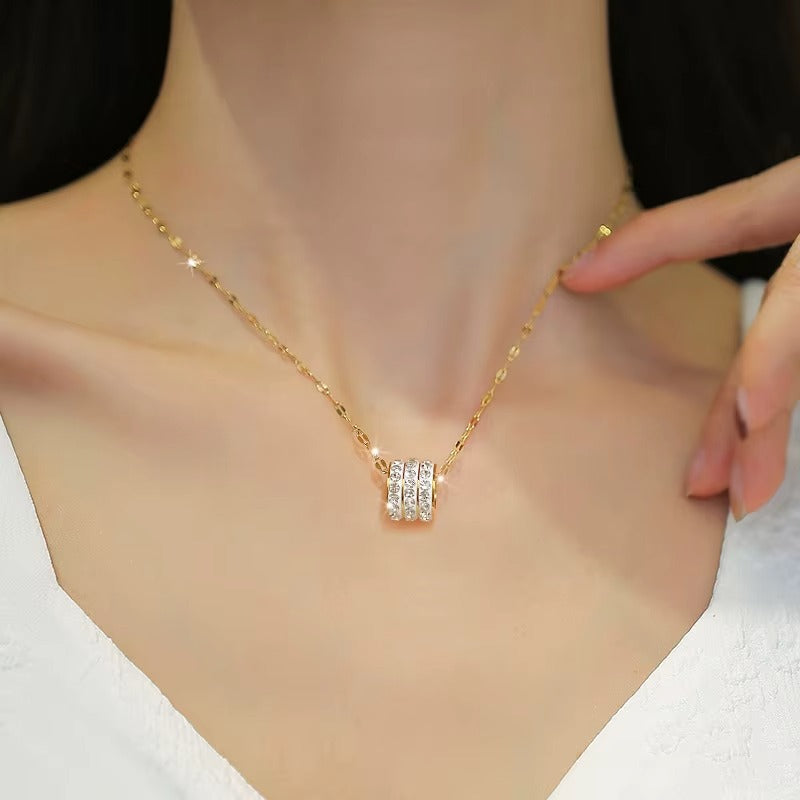 Fashion Stainless Steel diamond Ring Necklace Luxury Jewelry | Anti Tarnish