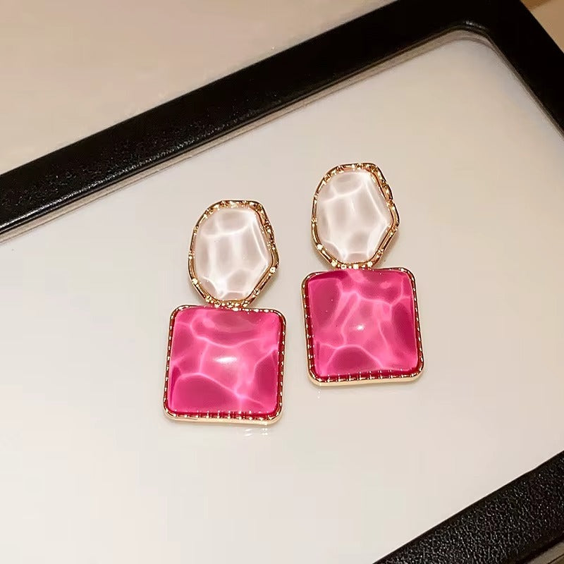 Korean Ginkgo Leaf Light Luxury Shiny Exquisite Earring Hook Women's Tiny Drop Crystal Earrings (Copy)