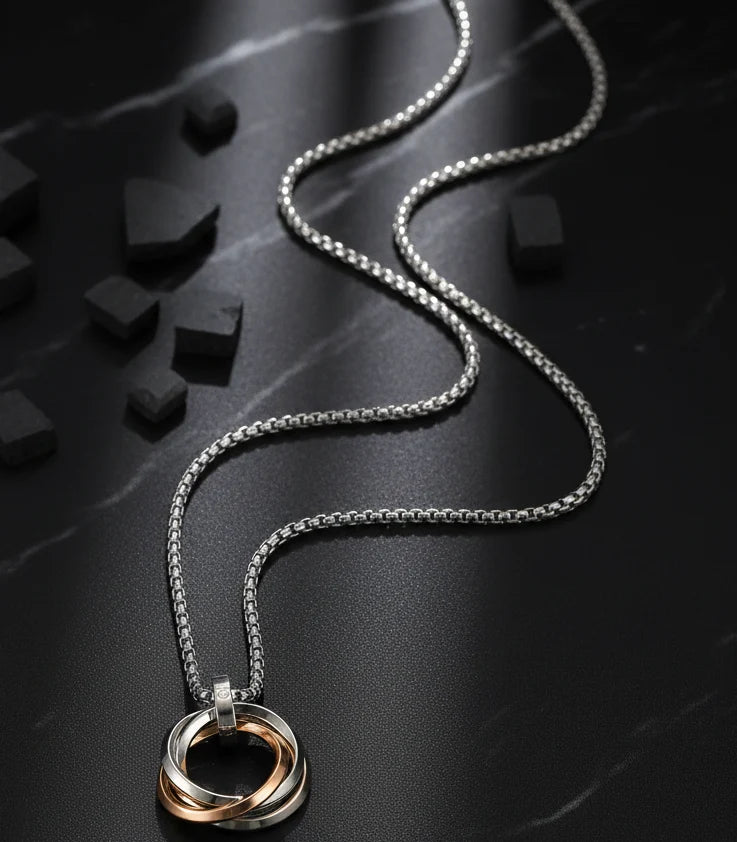 Jazz And Sizzle Trendy Interlocking a Versatile Hip-Hop Pendant Chain for Men Gold