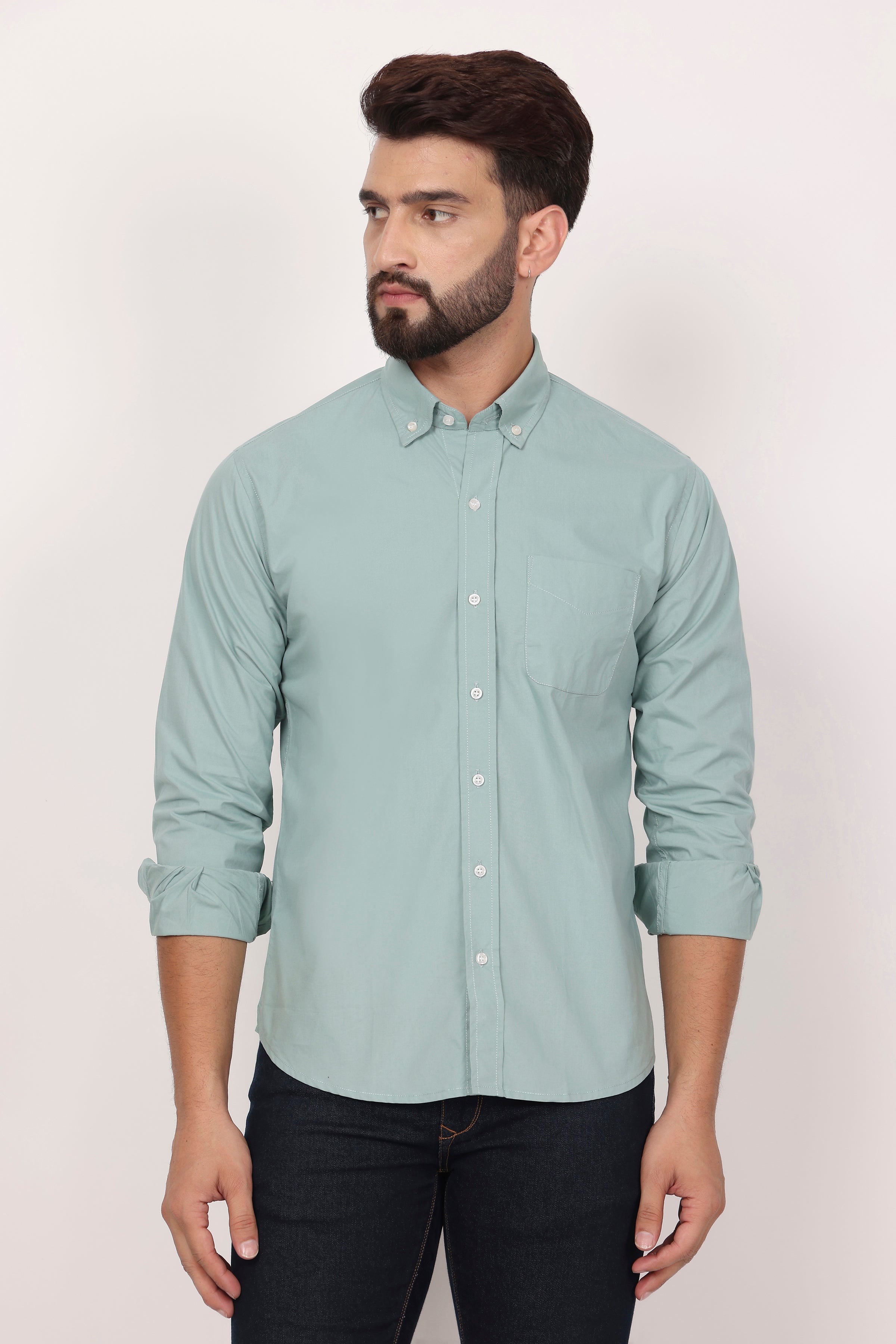 Dark Green Button Down