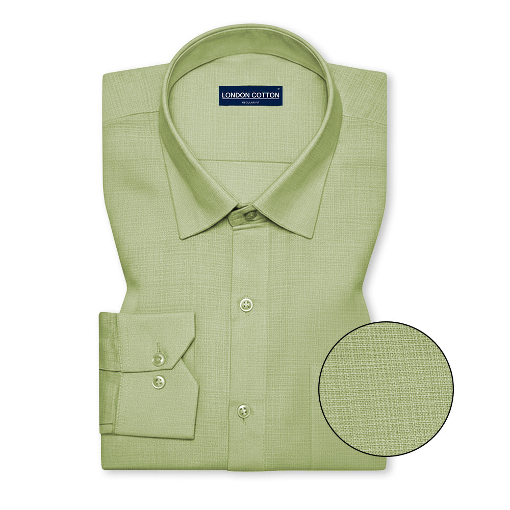 Pack of 2 Textured Linen Shirts (Sage & Mehendi)