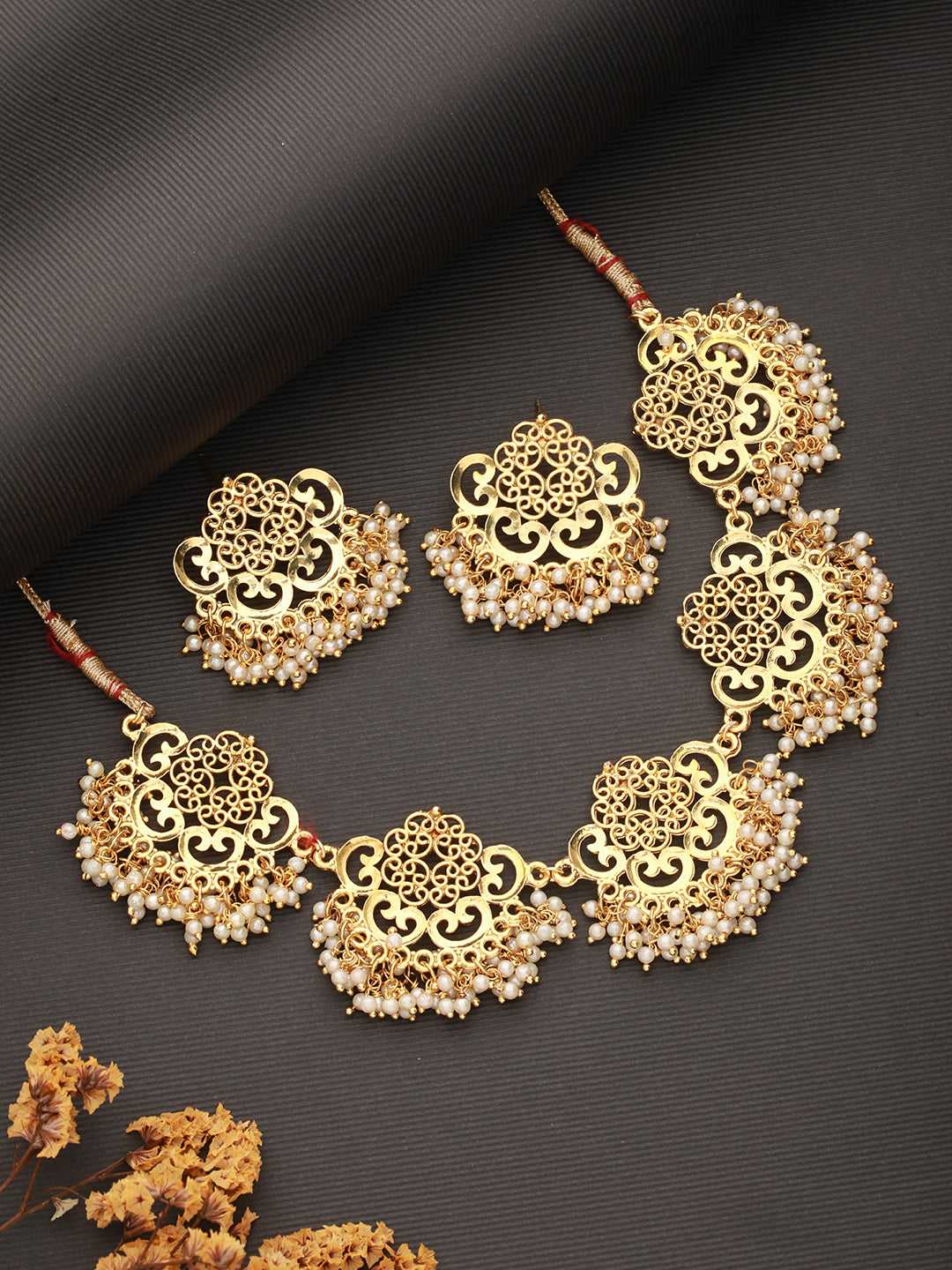 Jazz And Sizzle Gold-Plated Kundan Studded & Beaded Jewelry Set