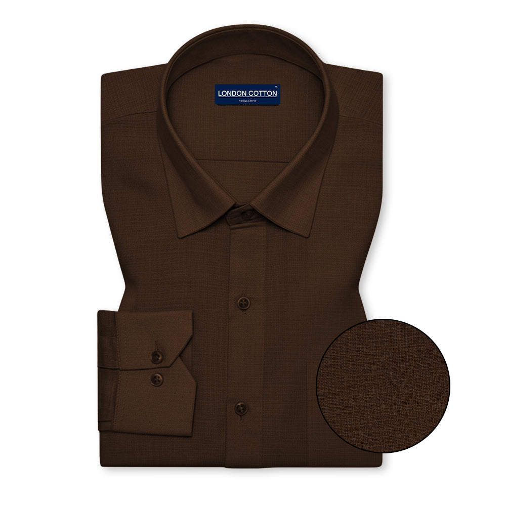 Pack of 2 Textured Linen Shirts (Brown & Silver)