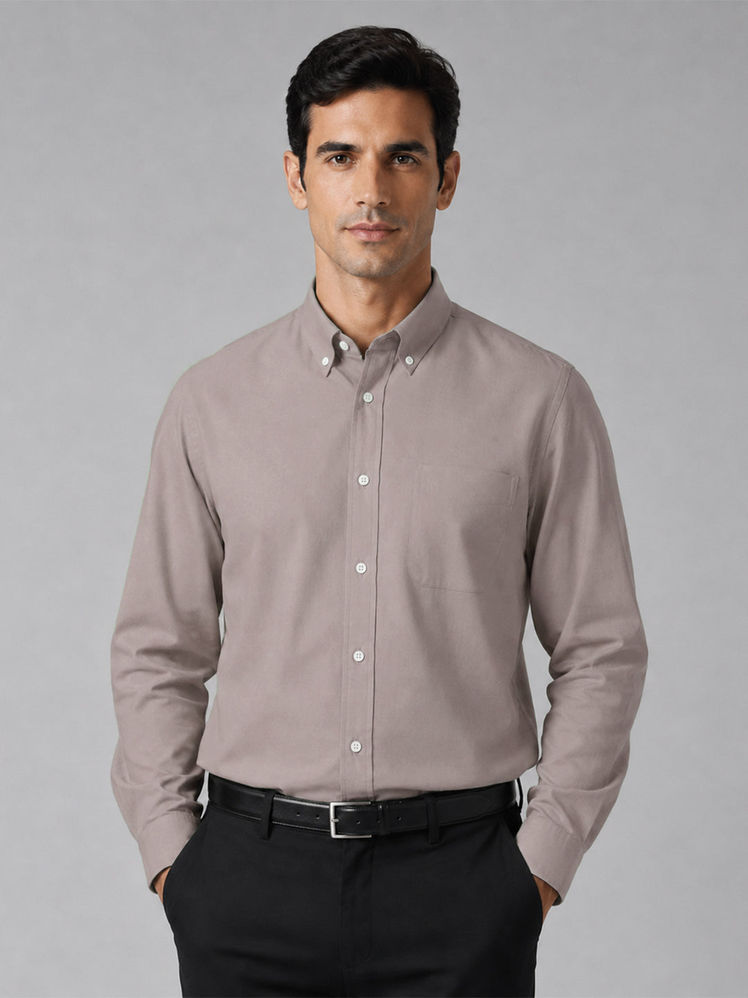 Oxford Cotton Brown Shirt For Men