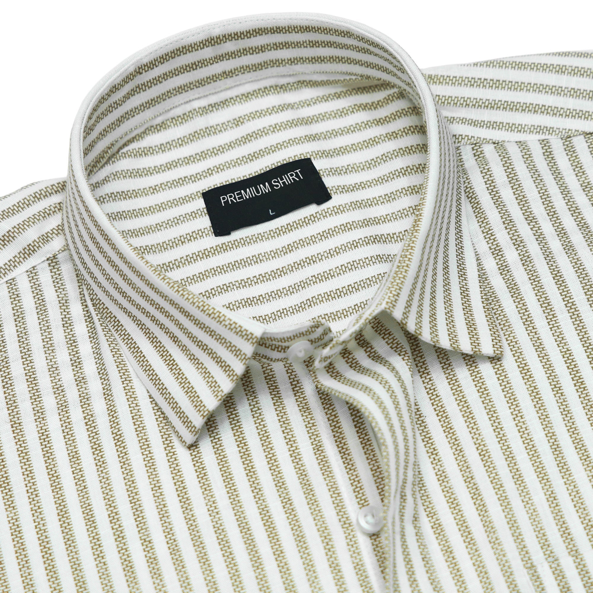 Striped shirt with a 'Premium Shirt' label on a white background