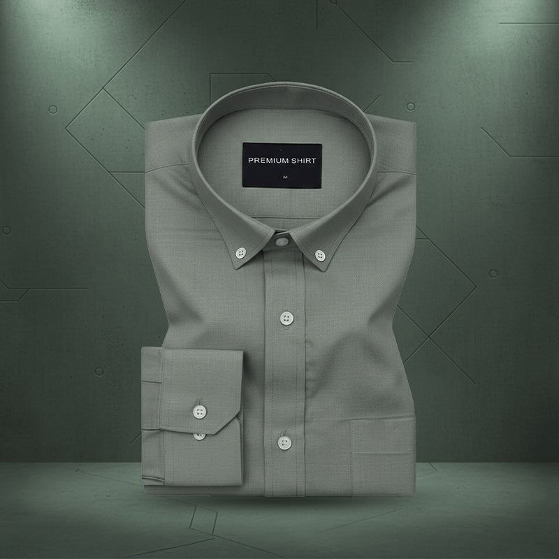 Oxford Cotton Olive Shirt For Men