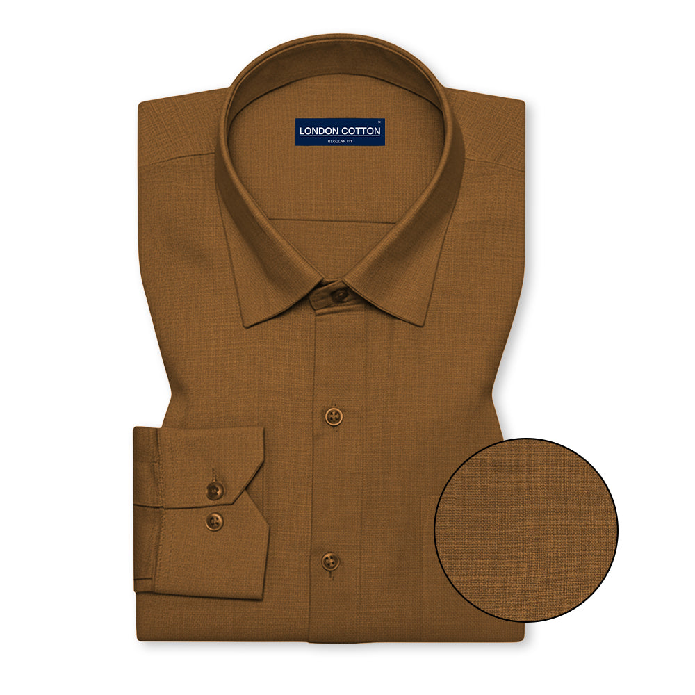 Pack of 2 Textured Linen Shirts (Mehendi & Cream)