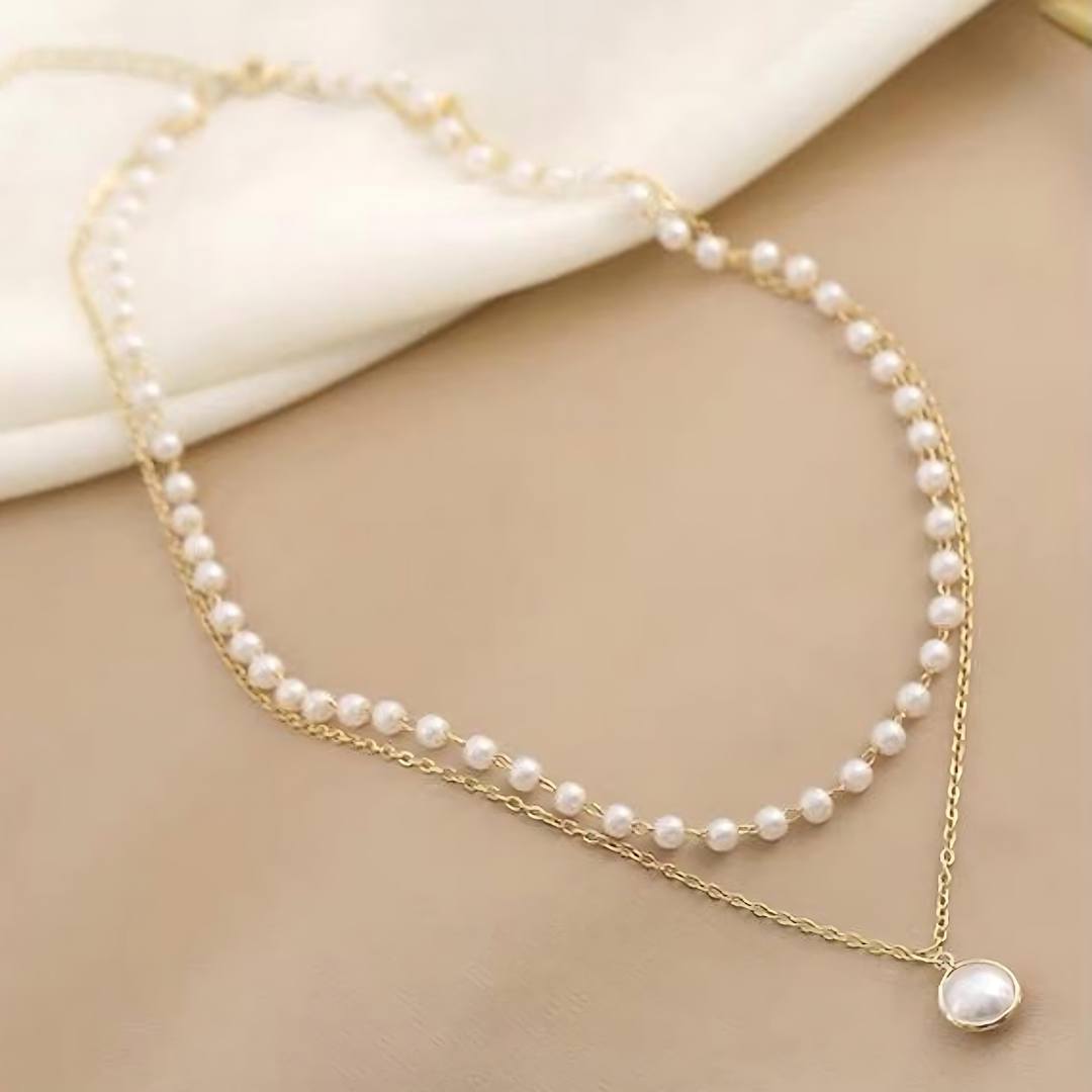 2 Layer Pearls Necklace
