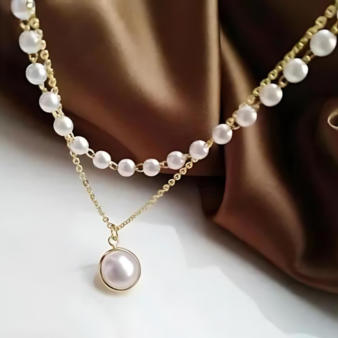2 Layer Pearls Necklace