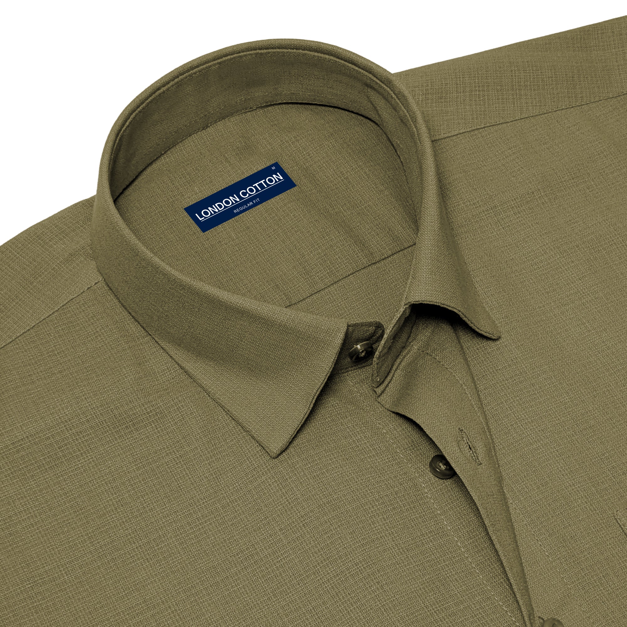 Pack of 2 Textured Linen Shirts (Olive & Bottle Green)