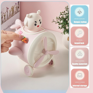 3D Airplane Piggy Bank in Pink Color showcasing its best features - Tinyminymo