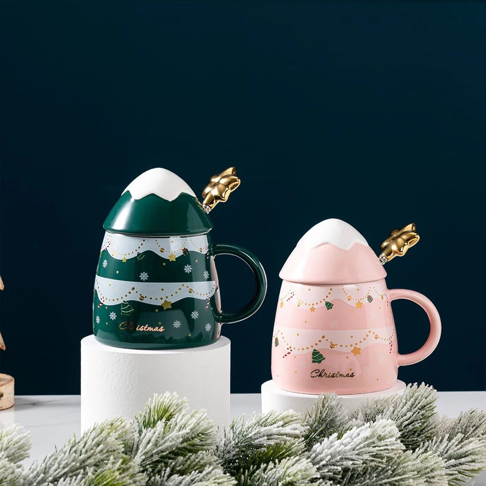 3D Christmas Tree Mug with Star Spoon