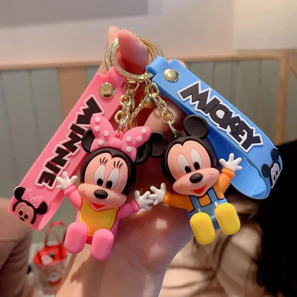 3D Mickey And Minnie Keychain
