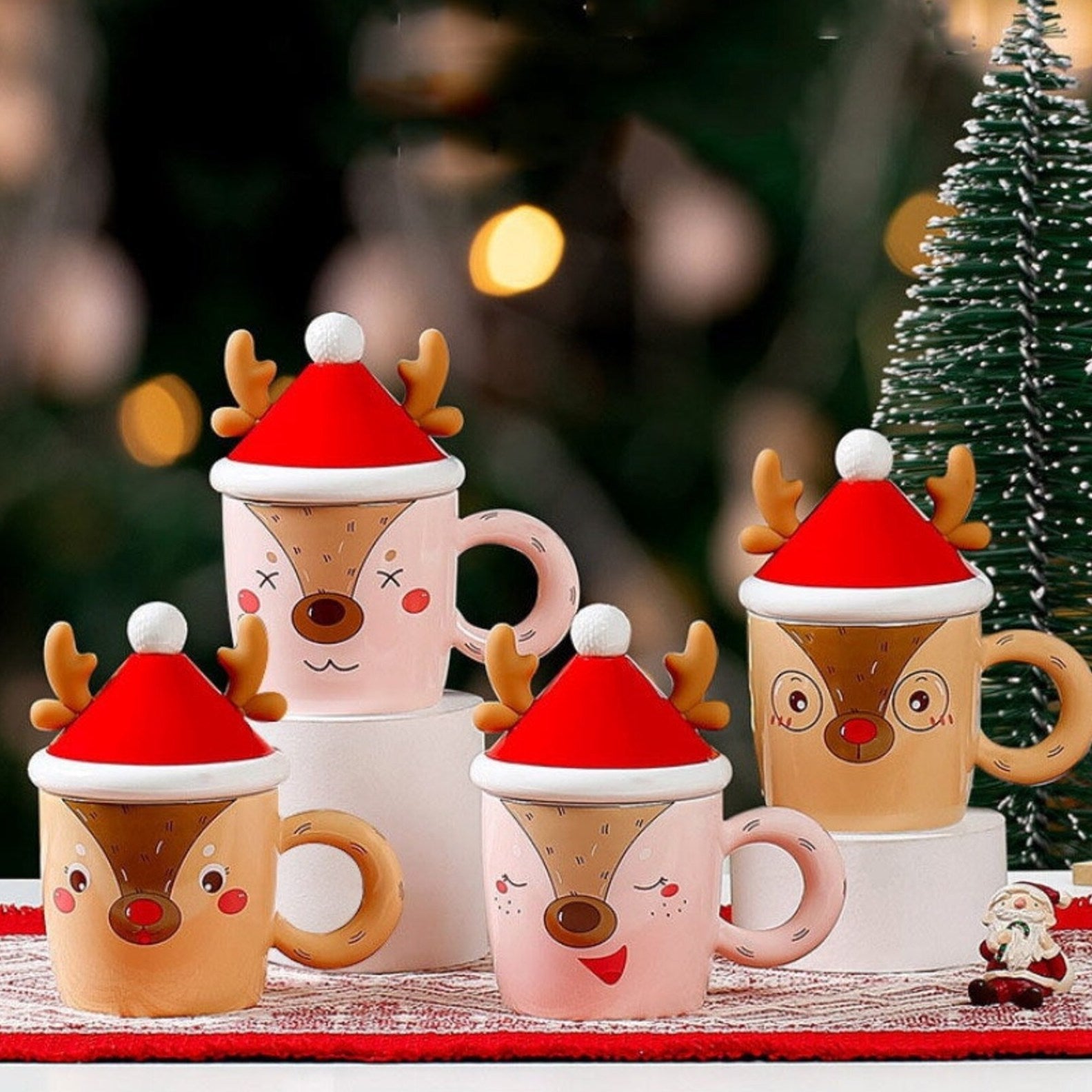 3D Reindeer Christmas Mug