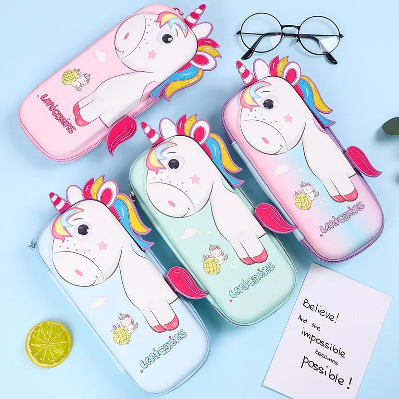 3D Unicorn Eva Pencil Case