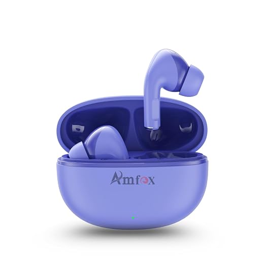 Amfox Raaya TWS Earbuds, 42 Hours Play Time, 4 Mic ENC, Complex Film Speakers, True Sound, 350 mAh Battery, IC Protection, 5.4v Bluetooth, 20Hz-20 KHz Frequency Response, IP65 Protection