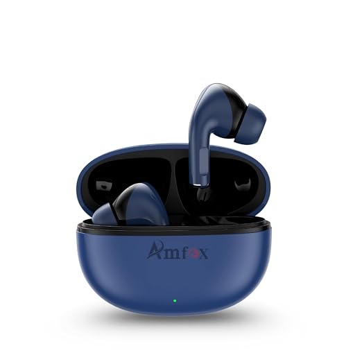 Amfox Raaya TWS Earbuds, 42 Hours Play Time, 4 Mic ENC, Complex Film Speakers, True Sound, 350 mAh Battery, IC Protection, 5.4v Bluetooth, 20Hz-20 KHz Frequency Response, IP65 Protection
