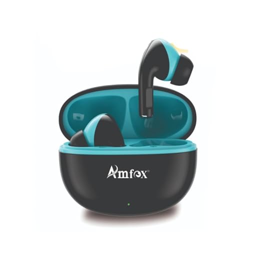 Amfox Raaya TWS Earbuds, 42 Hours Play Time, 4 Mic ENC, Complex Film Speakers, True Sound, 350 mAh Battery, IC Protection, 5.4v Bluetooth, 20Hz-20 KHz Frequency Response, IP65 Protection