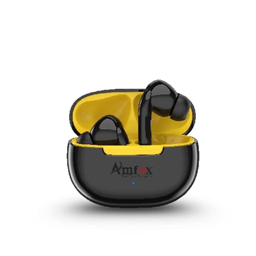 Amfox Vibe TWS Earbuds, 35 Hours Play Time, 4 Mic ENC, 13 MM Copper Ring Speakers, 300 mAh Battery with IC Protection, 5.4v Bluetooth, 20Hz to 20 KHz Frequency Response, IP65 Protection