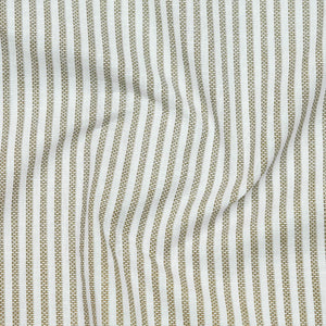 Close-up of Green and white striped fabric