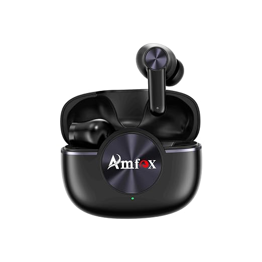 Amfox Lima TWS Earbuds, 42 Hours Play Time, 4 Mic ENC, 10 MM Copper Ring Speakers, 350 mAh Battery with IC Protection, 5.4v Bluetooth, 20Hz to 20 KHz Frequency Response, IP65 Protection