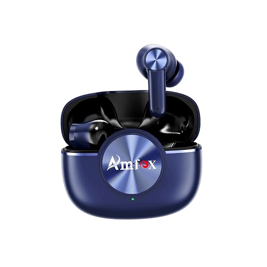 Amfox Lima TWS Earbuds, 42 Hours Play Time, 4 Mic ENC, 10 MM Copper Ring Speakers, 350 mAh Battery with IC Protection, 5.4v Bluetooth, 20Hz to 20 KHz Frequency Response, IP65 Protection