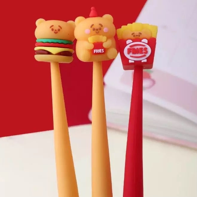 Adorable Burger-Fries Gel Pen