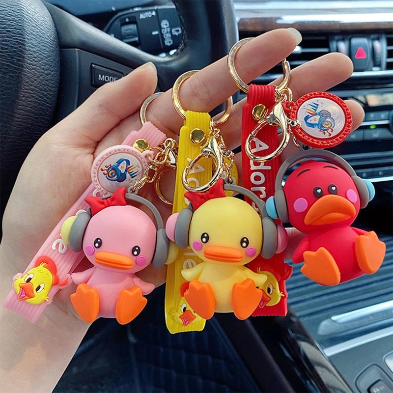Adorable Duck with Headphone 3D Keychain