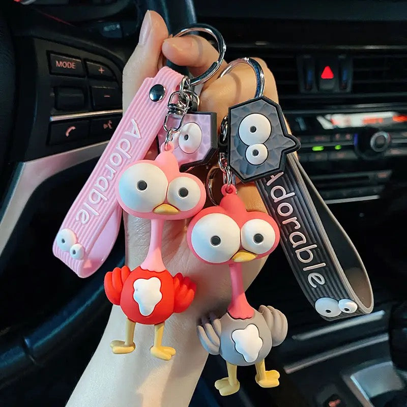 Adorable Ostrich 3D Keychain