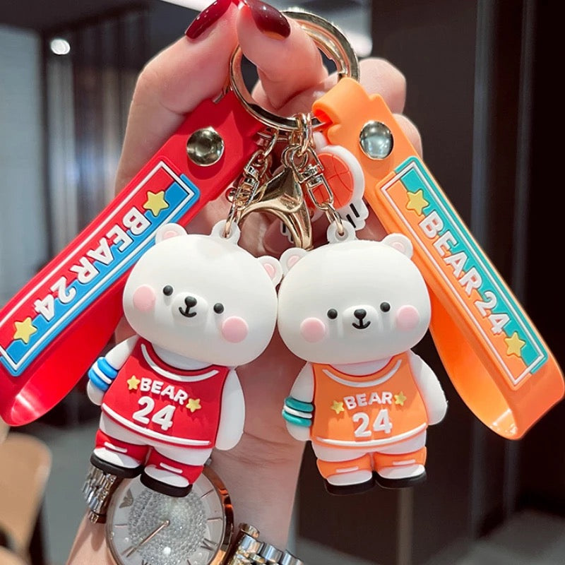 Basket Ball Player - Polar Bear 3D Keychain