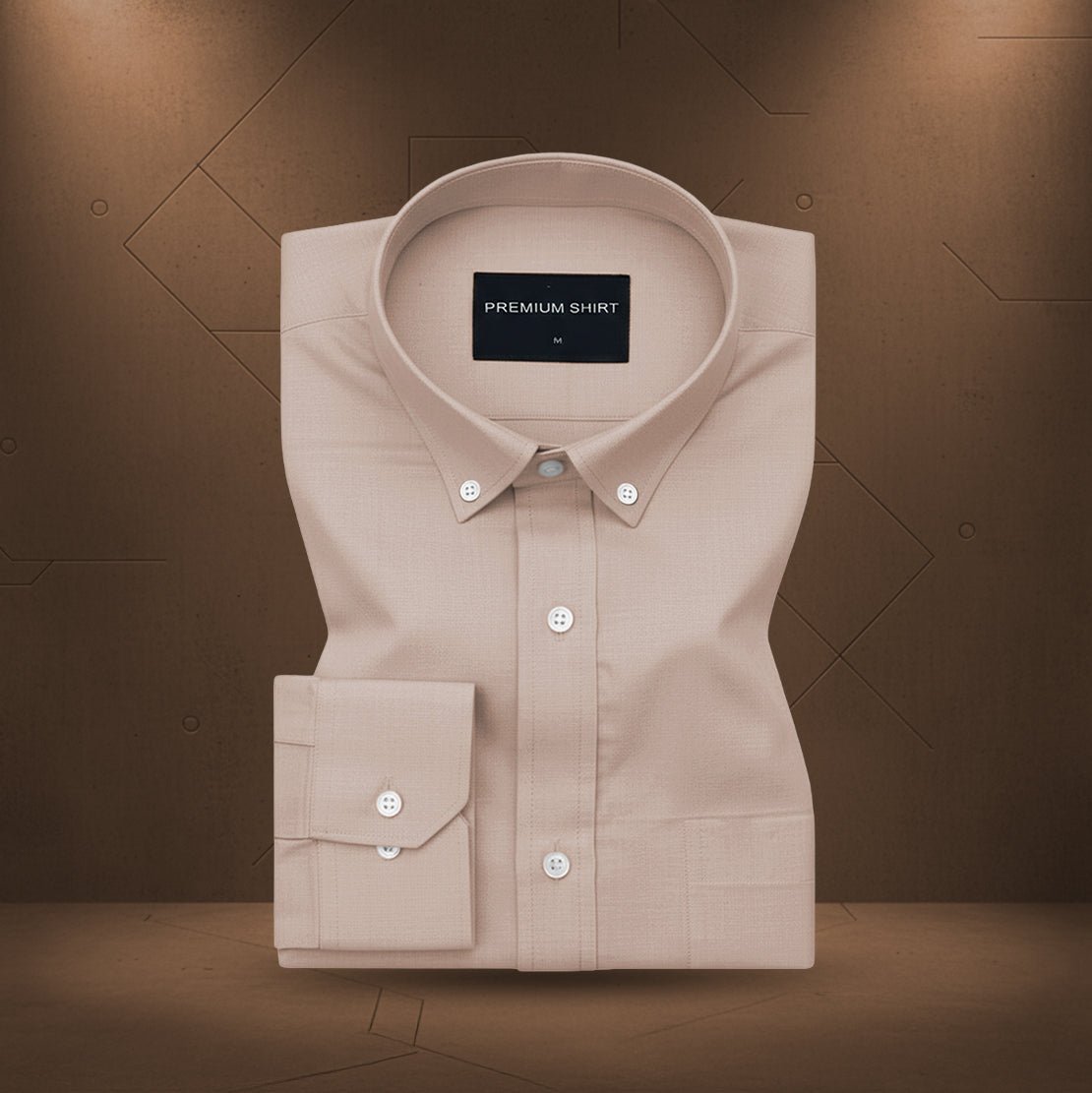 Oxford Cotton Beige Shirt For Men