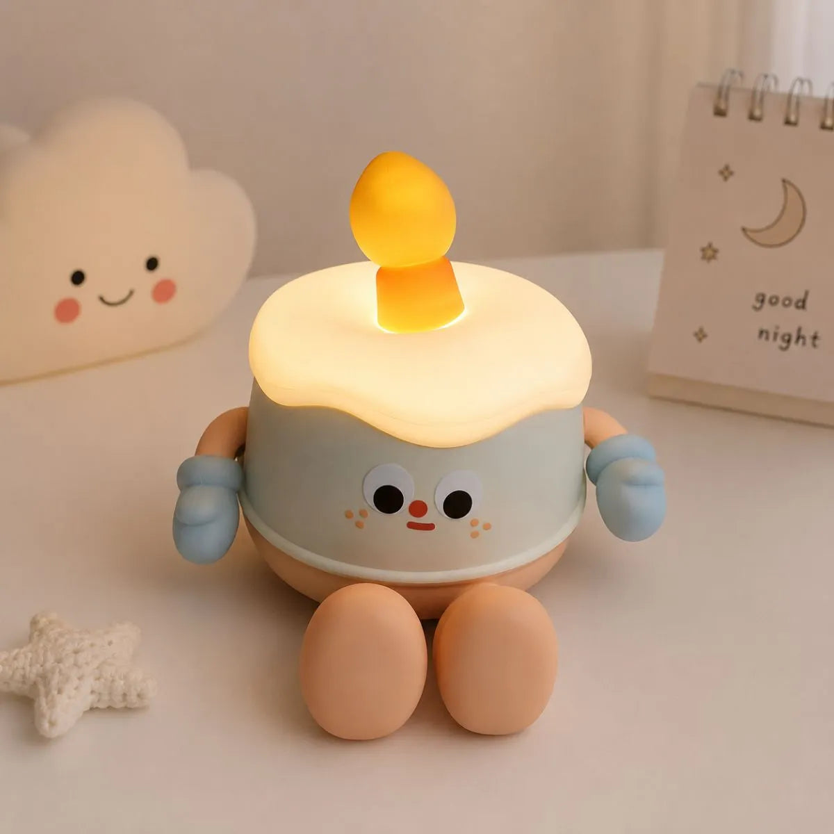Birthday Cake Lamp with Lights on - Tinyminymo
