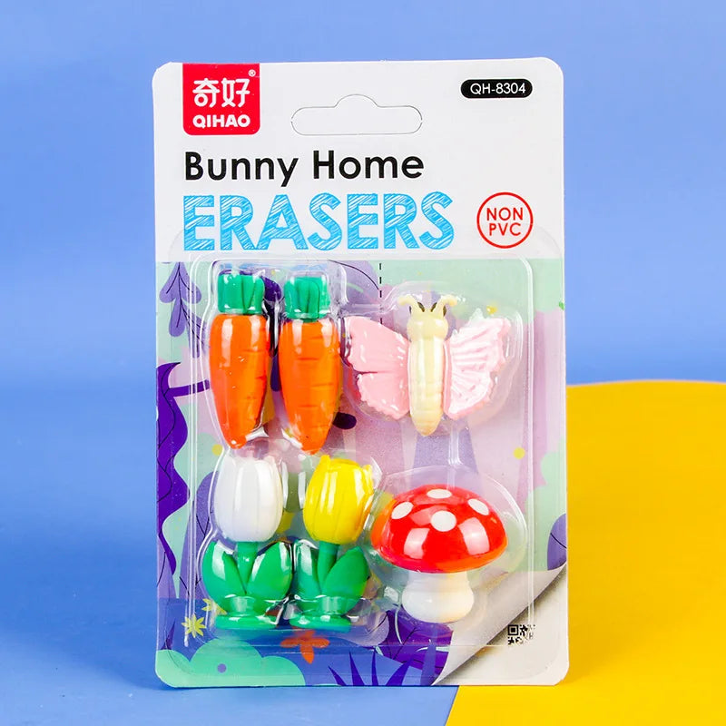 Bunny Home Eraser Set