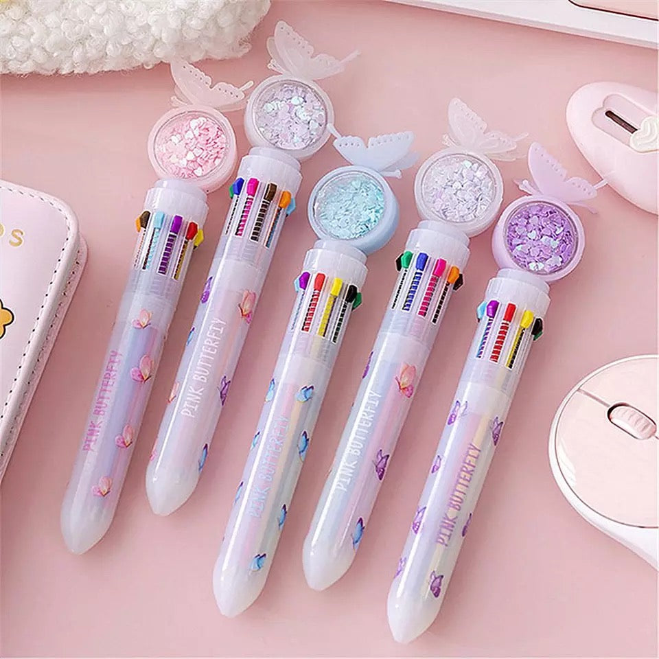 Butterfly Confetti 10 in 1 Pen